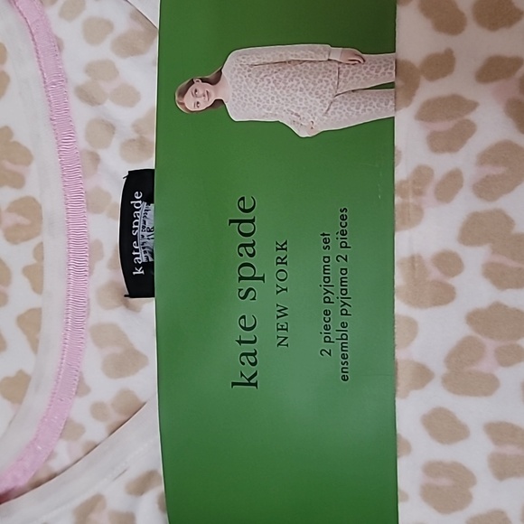 Kate Spade, Women’s, Tan & White Cheetah Print Pyjama Set, lounge wear, fleece - Picture 3 of 3